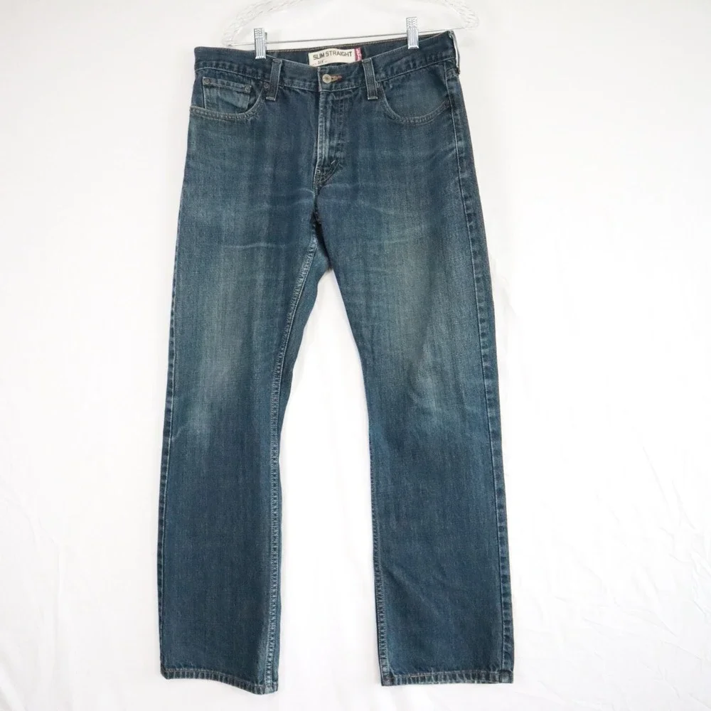 Levi's 514 Jeans Mens 34x32 Slim‎ Straight Fit 5-Pocket Cotton Denim Blue